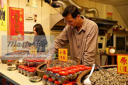 A shop of spicy dried fish at Jiufeng, Taipei, Taiwan