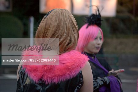 Girls dressed up at Harajuku, Tokyo, Japan