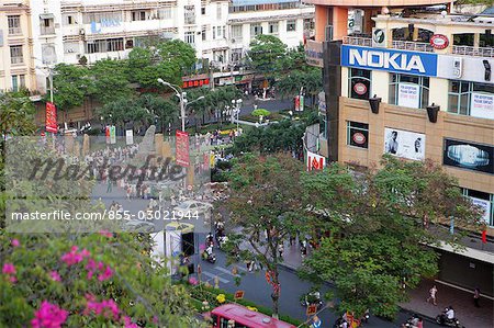 A busy crossroad at  Ho Chi Minh City,Vietnam