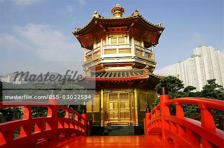 Pagoda in Chi Lin Nunnery Chinese Garden,Diamond Hill,Hong Kong