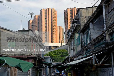 Nam Pin Wai with the new highrise condominium at the background,Yuen Long,New Territories,Hong Kong