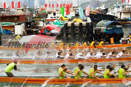Dragon boat race at Shaukeiwan,Hong Kong
