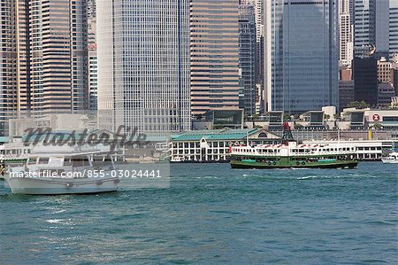 Central Pier with commercial buildings in Central,Hong Kong
