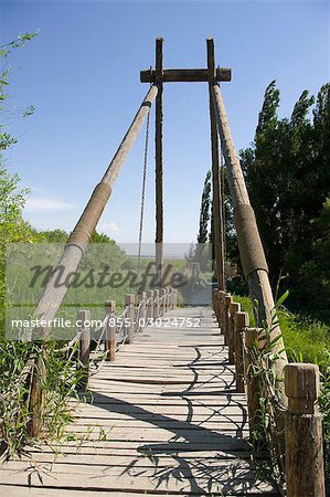 Suspension bridge at Dabancheng ancient city,Wulumuqi,Xinjiang Uyghur autonomy district,Silk Road,China