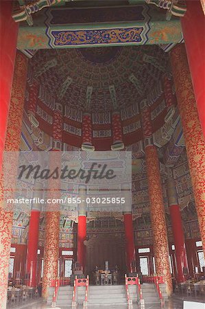 Interior of Hall of prayer for good harvests (Qinian dian) Temple of Heaven,Beijing,China