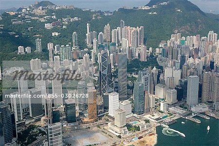 Aerial view over Central & Admiralty,Hong Kong