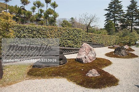 Stone garden of Seiryu-en, Nijo-jo, Kyoto, Japan