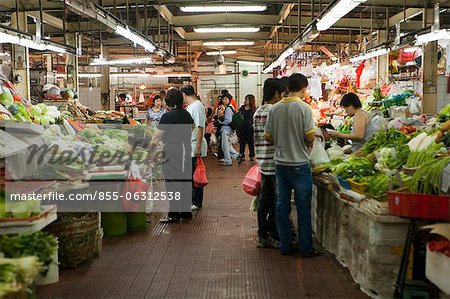 Vegetable market at the Red Market, Macau