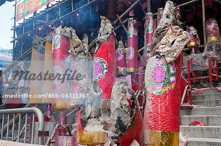 Incense offerings at Pak Tai temple celebrating the Bun Festival, Cheung Chau, Hong Kong