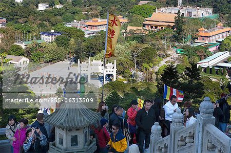 Overlooking the Po Lin Monastery from Giant Buddha shrine, Lantau Island, Hong Kong