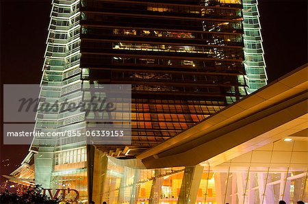 ICC building at night, Kowloon west, Hong Kong