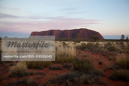 Uluru/Ayers Rock at dawn, 348M high rising 861M above sea level, Northern Territory, Central Australia