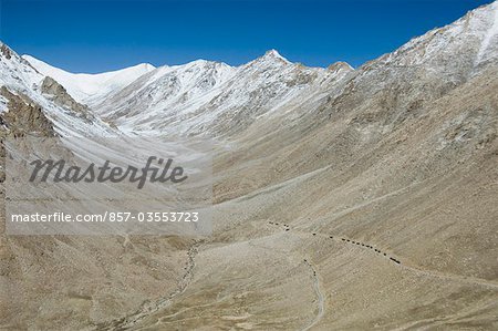 Panoramic view of a mountain range, Ladakh, Jammu And Kashmir, India