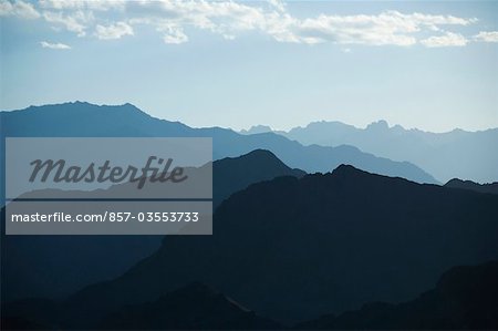 Panoramic view of mountain ranges, Ladakh, Jammu and Kashmir, India