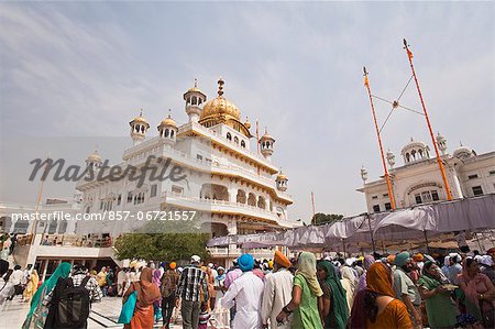 Devotees at a temple, Golden Temple, Amritsar, Punjab, India