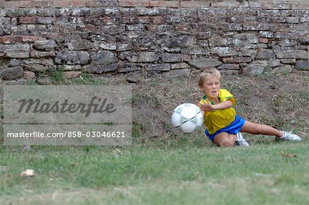 Young Goalie Makes a Save