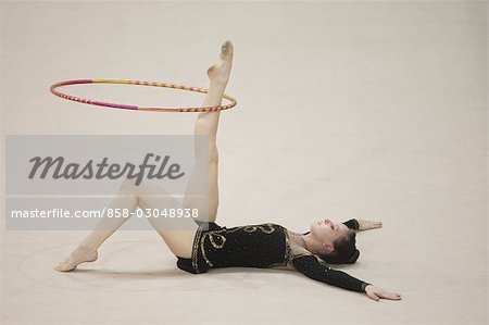Exercise with hoop rhythmic gymnastics Royalty Free Vector