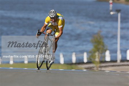 Cyclist on racing bike