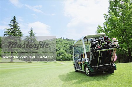 Golf Cart On Golf Course