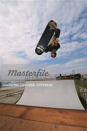 Skateboarder getting some air