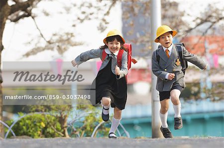 Two Students Running