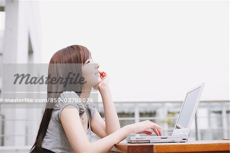 Young Girl Using Laptop