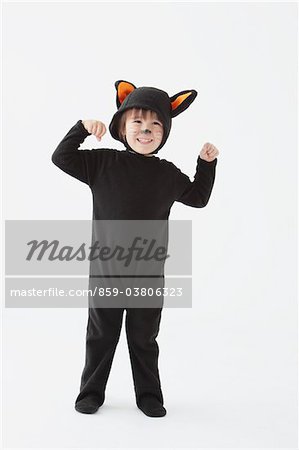 Boy Dressed As Cat Costume