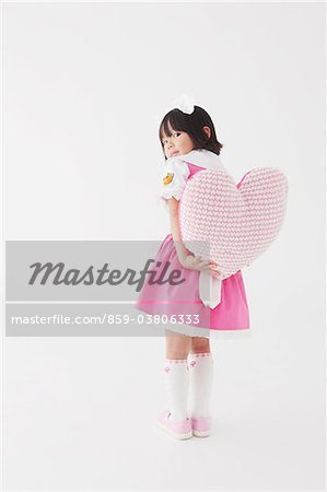 Japanese Girl Holding Heart