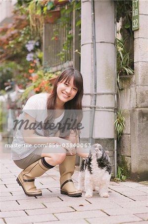 Young adult woman with a Dog