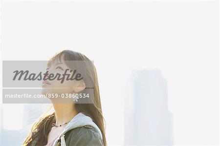 Young Woman Looking Up