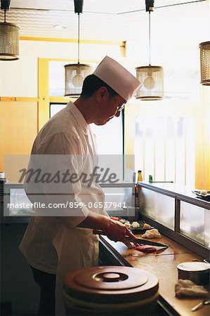 Chef preparing sushi