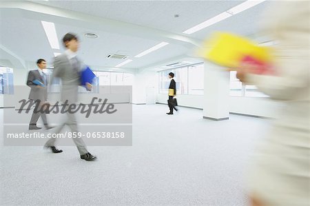 Office space and people walking