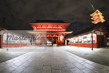 Night view of Sensoji Temple, Tokyo, Japan