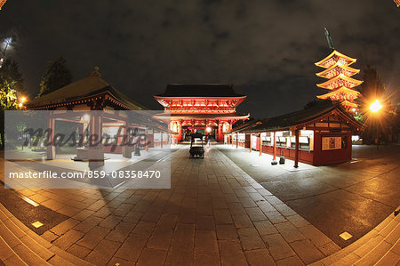 Night view of Sensoji Temple, Tokyo, Japan