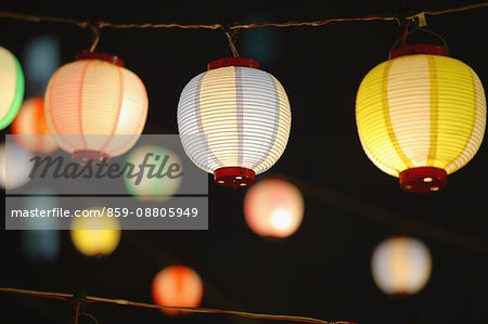 Paper lanterns at Japanese traditional Bon Odori festival