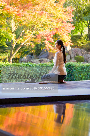 Japanese woman in a temple