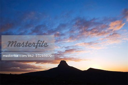 Australia,Tasmania.' Cradle Mountain-Lake St Clair National Park'. View of Barn Bluff at sunset on the Overland Track - part of Tasmanian Wilderness World Heritage Site.