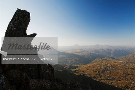 Australia,Tasmania. View from Mount Ossa (1617m),Tasmania's highest mountain on 'Cradle Mountain-Lake St Clair National Park' Overland Track - part of Tasmanian Wilderness World Heritage Site.