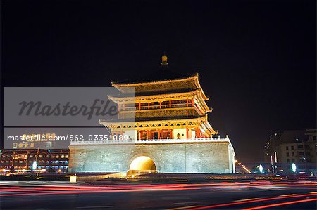 Bell Tower,dating from 14th century rebuilt by the Qing in 1739,Xian City,Shaanxi Province,China