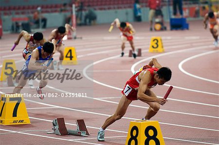 China,Beijing. Athletes competing during the 2008 China Open Athletics competition