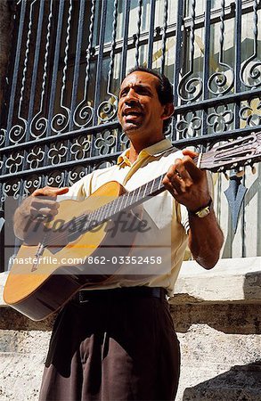 Oficos Street. Street performers in old Havana World Heritage Area,Cuba
