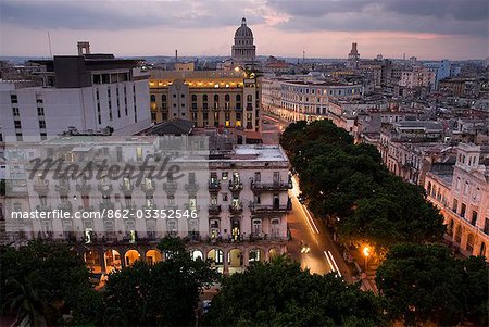 Cuba,Havana. Overview of the city centre,Havana