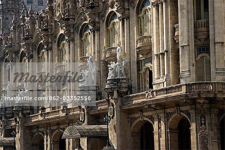 Cuba,Havana. The Grand Theatre (Gran Teatro) was built in 1915 and designed by Giuseppe Moretti. The building houses many performances by the Cuban National Ballet Company and opera performances in the García Lorca Auditorium.