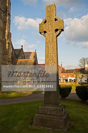 England,Shropshire,Oswestry. A memorial in the cemetery of a church.