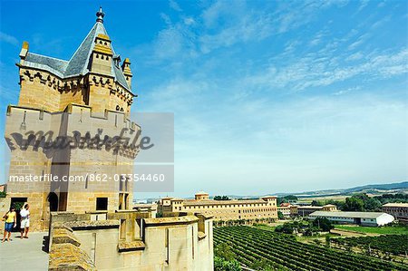 The Palacio Real Medieval Defensive Castle Complex Built by Carlos III of Navarra in 15th Century