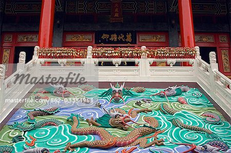 Sun Moon Lake Wenwu temple dragon decoration
