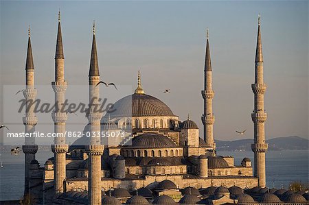 The Blue Mosque,Istanbul,also known as the Sultanhamet Mosque,gives its name to the surrounding area. Built under Sultan Ahmet (1603-1617AD) and designed by Mehmet Aga.