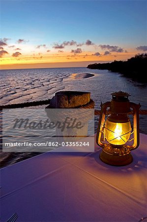 Sunset Dining on the Jetty,Fundu Lagoon Resort,Pemba Island,Zanzibar,East Africa