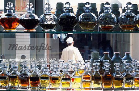 An Omani man walks through the incense souk in Salalah.