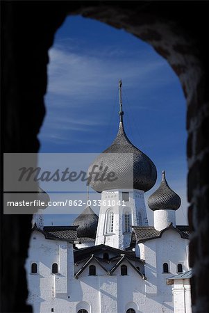 Russia,White Sea,Solovetsky Islands. Roof of the Saviour Transfiguration Cathedral.